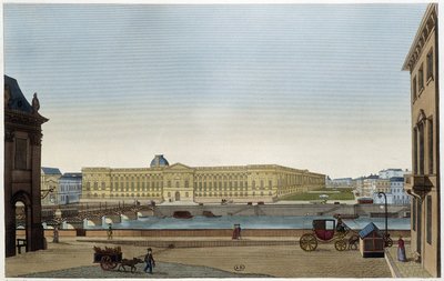 Vue du Louvre et du Pont des Arts de la rive gauche - dans Vues de Paris par Courvoisier - Henri Courvoisier Voisin