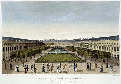 Vue du jardin du Palais Royal - dans "Vues de Paris" par Courvoisier - Henri Courvoisier Voisin
