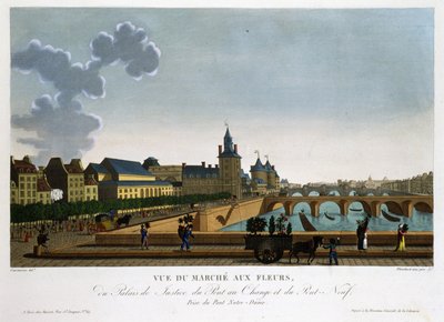 Vue du marché aux fleurs, pont de l