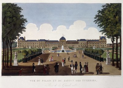 Vue du palais et du jardin des Tuileries - dans "Vues de Paris" par Courvoisier - Henri Courvoisier Voisin