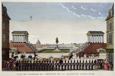 Vue du passage du cortège de sa majesté Louis XVIII le 3 mai - Henri Courvoisier Voisin