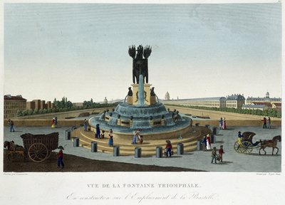 Vue de la Fontaine triomphale à la Bastille - Henri Courvoisier Voisin