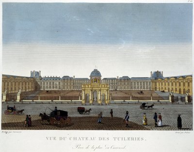 Vue du Château des Tuileries - dans Vues de Paris par Courvoisier - Henri Courvoisier Voisin