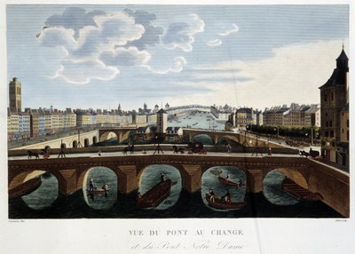 Vue du pont au change - dans Vues de Paris par Courvoisier - Henri Courvoisier Voisin