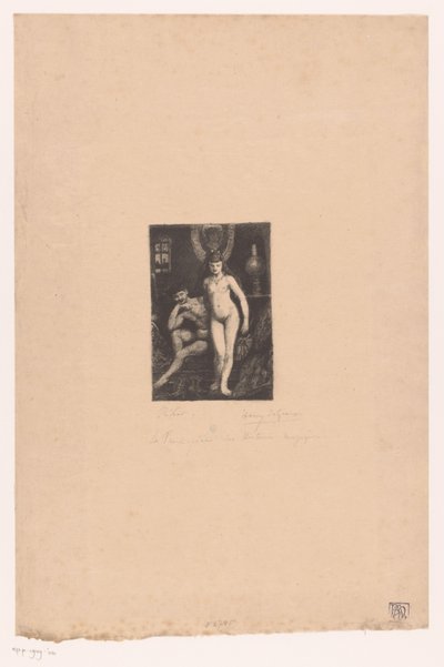 Femme nue debout et homme nu assis - Henri De Groux (signed by artist)