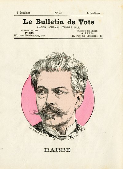 Bulletin 2e série, Satirique en couleurs : Barbe - Illustration par Henri Demare (1846-1888) - Henri Demare