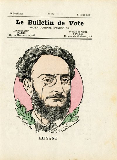 Bulletin 2e série, Satirique en couleurs: Leaving Ange - Illustration par Henri Demare (1846-1888) - Henri Demare