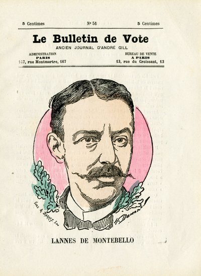 Bulletin 2e série, Satirique en couleurs: Lannes de Montebello - Illustration de Henri Demare (1846-1888) - Henri Demare
