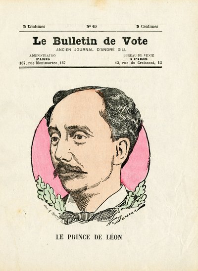 Ballot 2ème série, satirique en couleurs : Prince de Léon - Illustration de Henri Demare (1846-1888) - Henri Demare