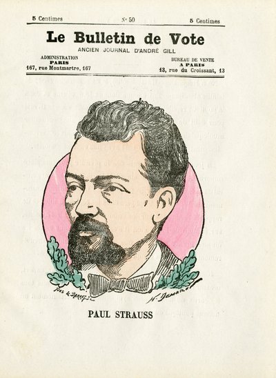 Bulletin 2e série, Satirique en couleurs : Strauss Paul - Illustration par Henri Demare (1846-1888) - Henri Demare