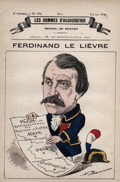 Caricature de Ferdinand Le Lievre (Lelievre) (1799-1886) sénateur anglais en Algérie de 