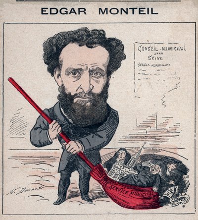 Edgar Monteil (1845-1926) écrivain français, franc-maçon - Caricature par Henri Demare dans « Les Hommes d