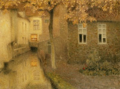Un canal à Bruges au crépuscule, vers 1898 - Henri Eugene Augustin Le Sidaner