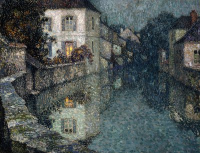 Maisons sur le Canal, Nemours - Henri Eugene Augustin Le Sidaner
