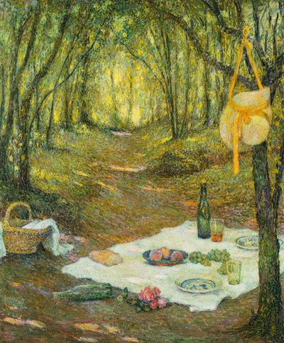 Le Goûter sous Bois, Gerberoy - Henri Eugene Augustin Le Sidaner