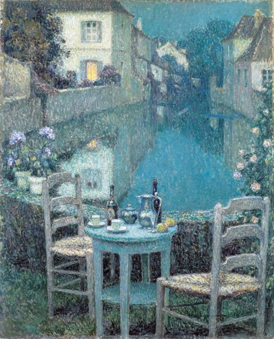 Petite table au crépuscule du soir - Henri Eugene Augustin Le Sidaner