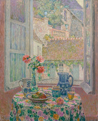 Table donnant sur la cour - Henri Eugene Augustin Le Sidaner