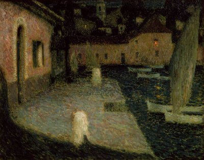 Le petit port, crépuscule - Henri Eugene Augustin Le Sidaner