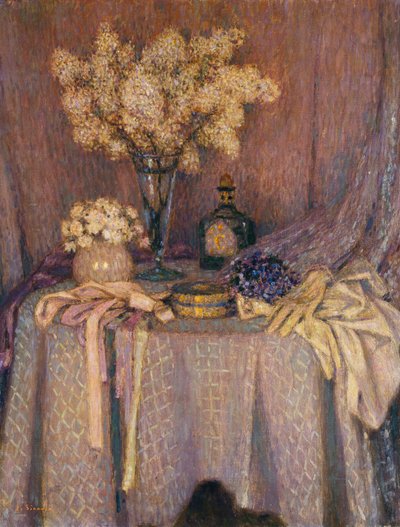 La Table, Harmonie Mauve - Henri Eugene Augustin Le Sidaner