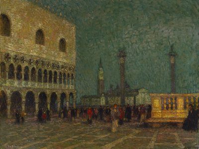 Venise, Place Saint-Marc, c.1914 - Henri Eugene Augustin Le Sidaner