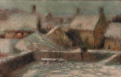 Scène de neige le soir, vers 1901 - Henri Eugene Le Sidaner