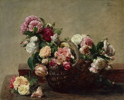 Panier de roses - Ignace Henri Jean Fantin Latour