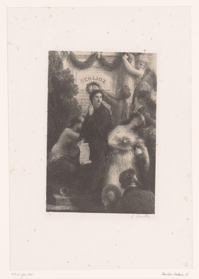 Figures allégoriques au tombeau de Berlioz Apothéose Leven en werken van Hector Berlioz (titre de la série) - Ignace Henri Jean Fantin Latour