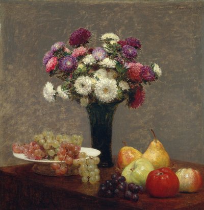 Asters et fruits sur une table, 1868 - Ignace Henri Jean Fantin Latour