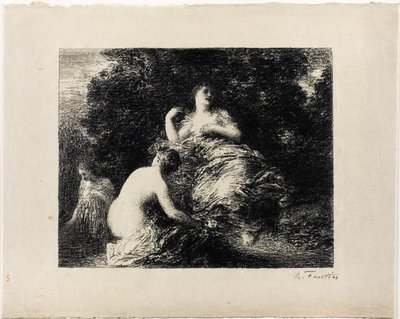 Femmes se Baignant, plaque moyenne - Ignace Henri Jean Fantin Latour