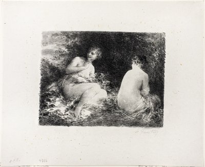 Femmes se baignant, deuxième plaque moyenne - Ignace Henri Jean Fantin Latour