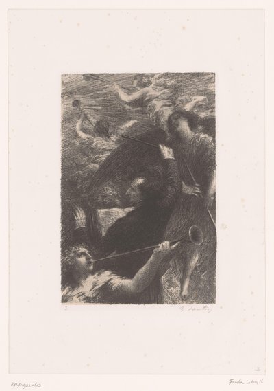 Berlioz dirige entre quatre anges trompettistes - Ignace Henri Jean Fantin Latour