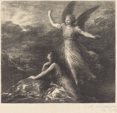 Début de "Paradise and the Peri" (2ème plaque) - Ignace Henri Jean Fantin Latour