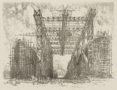 Travail de guerre anglais : La grue (un chantier naval marchand) - Ignace Henri Jean Fantin Latour