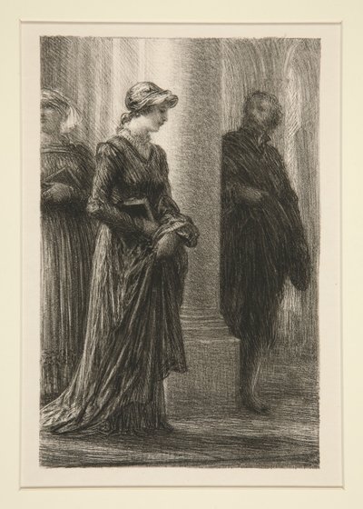 Les maîtres chanteurs de Nuremberg: acte I, rencontre de Walther et d - Ignace Henri Jean Fantin Latour