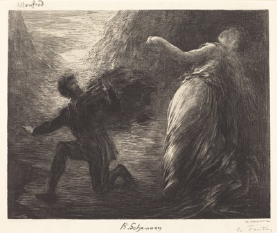 Manfred et Astarte (1ère planche) - Ignace Henri Jean Fantin Latour