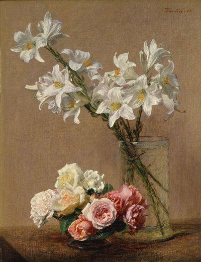 Henri Fantin-Latour、NATURE MORTE AUX CHRYSANTHEMESET ET RAISINS