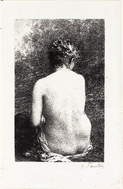 Étude de femme assise, vue de dos - Ignace Henri Jean Fantin Latour