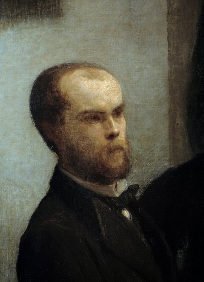 Un coin de table (détail). Portrait du poète Paul Verlaine - Ignace Henri Jean Fantin Latour