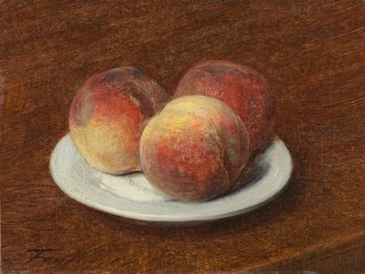 Trois pêches sur une assiette - Ignace Henri Jean Fantin Latour