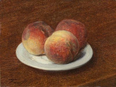 Trois pêches sur une assiette - Ignace Henri Jean Fantin Latour