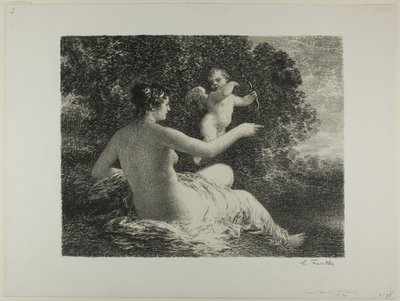 Vénus et Cupidon, grande plaque - Ignace Henri Jean Fantin Latour