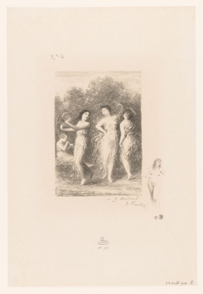 Quatre jeunes femmes dansent et font de la musique - Ignace Henri Jean Fantin Latour