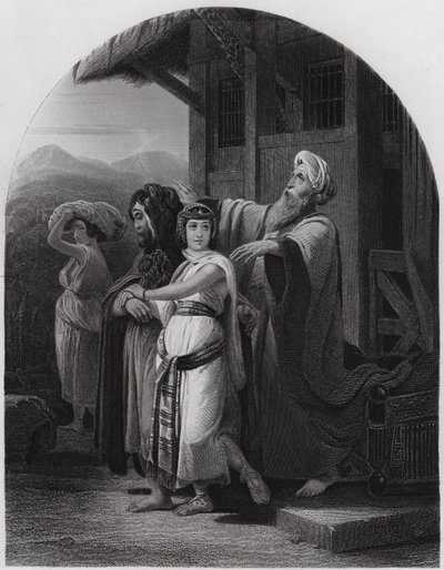 Le départ de Rebekah - Henri Frederic (after) Schopin