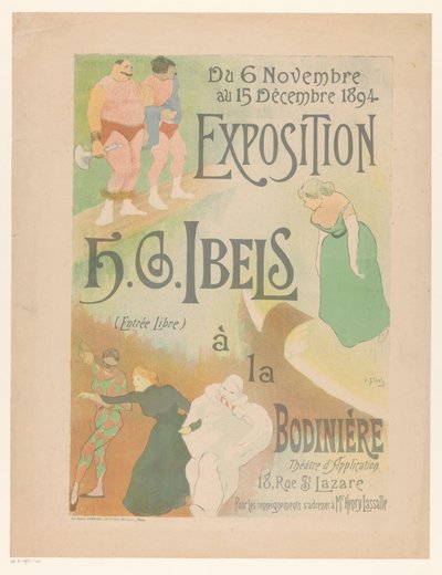 Affiche pour exposition H.G. Ibels au théâtre La Bodinière - Henri Gabriel Ibels