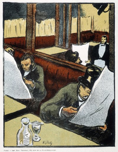 Au café - dessin - Henri Gabriel Ibels
