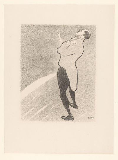 Portrait du cabaretier Kam-Hill (Artiesten van het caféconcert, Le Café Concert) - Henri Gabriel Ibels