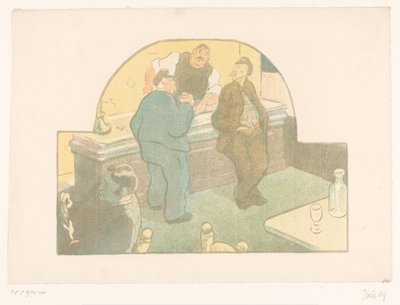 Quatre hommes dans un bistrot - Henri Gabriel Ibels