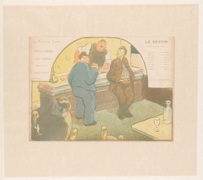 Quatre hommes dans un bistro - Henri Gabriel Ibels