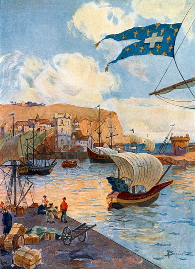 Vue de la ville de Dieppe en Normandie à l