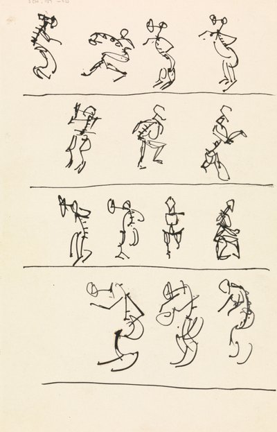 Quatre registres de quatorze figures dansantes - Henri Gaudier Brzeska